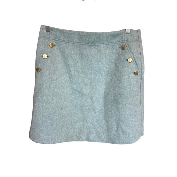 LOFT | (NWT) Dusty Blue A Line Wool Blend Skirt | 12 - Picture 1 of 12